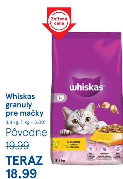 Whiskas granuly pre mačky 3,8 kg 