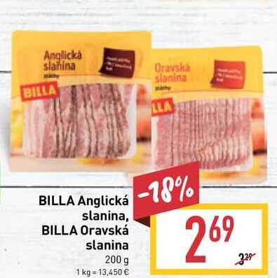 BILLA Oravská slanina 200 g