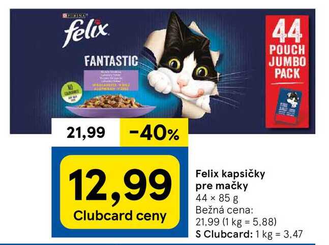 Felix kapsičky pre mačky, 44x 85 g 
