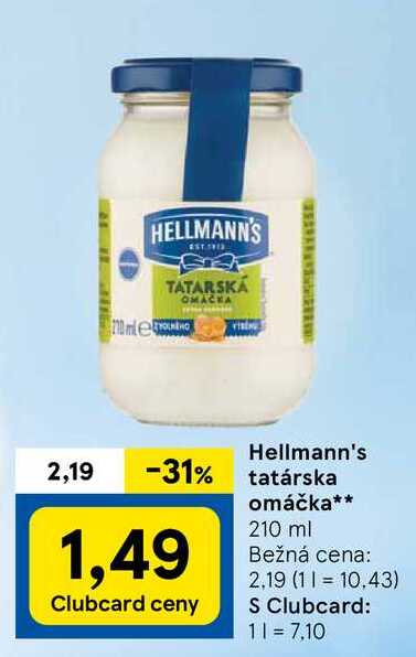 Hellmann's tatárska omáčka, 210 ml 