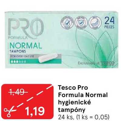 Tesco Pro Formula Normal hygienické tampóny, 24 ks
