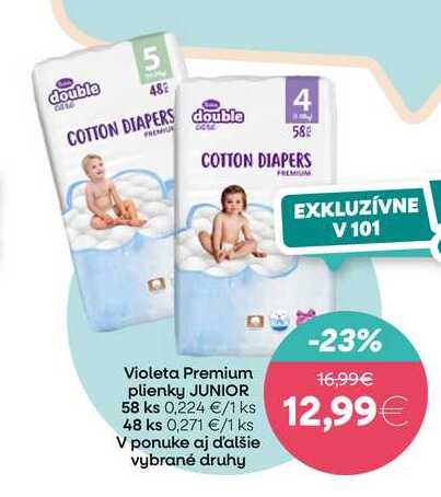 Violeta Premium plienky 58 ks 