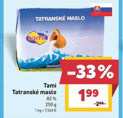 Tatranské maslo 82% 250 g