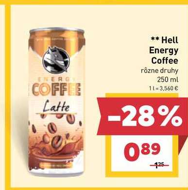 Hell Energy Coffee rôzne druhy 250 ml 