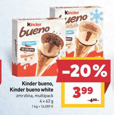 Kinder bueno zmrzlina, multipack 4x62g