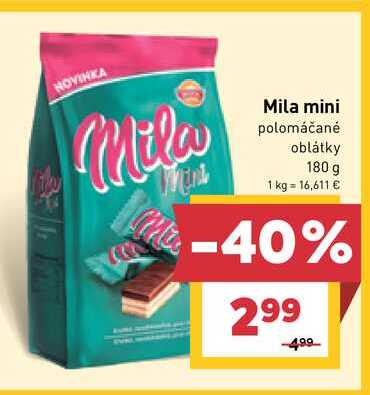 Mila mini polomáčané oblátky 180 g