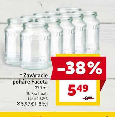 Zaváracie poháre Faceta 370 ml 10 ks