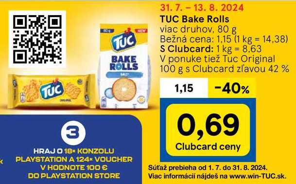 TUC Bake Rolls, 80 g