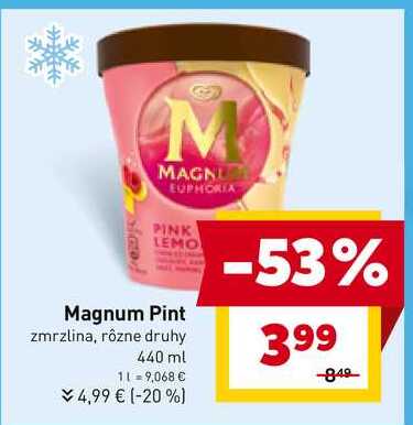 Magnum Pint zmrzlina, rôzne druhy 440 ml 