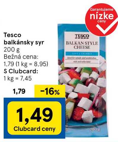 Tesco balkánsky syr, 200 g