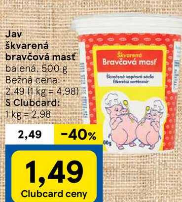 Jav škvarená bravčová masť, 500 g