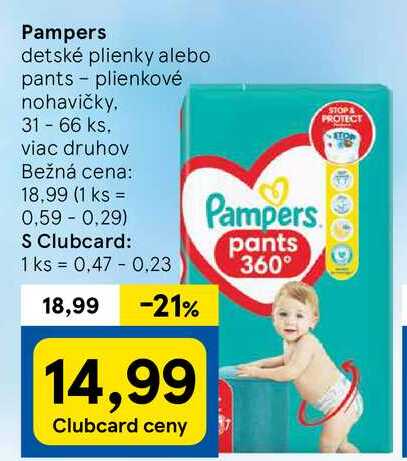 Pampers detské plienky, 31-66 ks