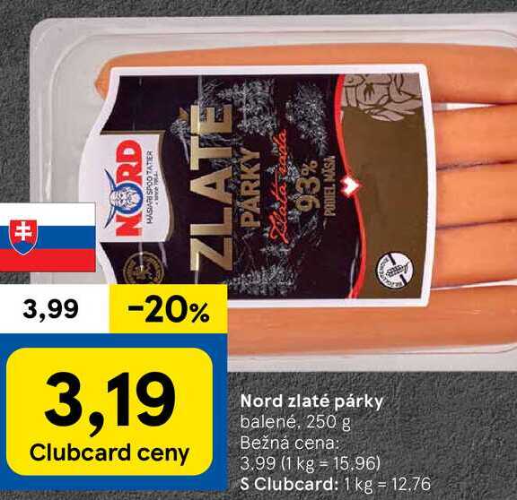 Nord zlaté párky, 250 g