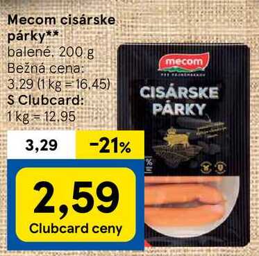 Mecom cisárske párky, 200 g 