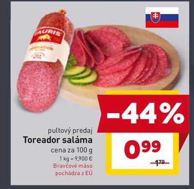 Toreador saláma cena za 100 g