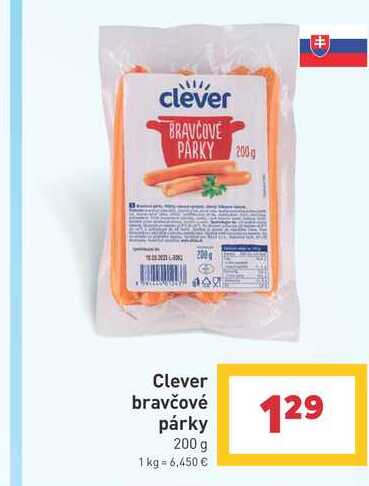 Clever bravčové párky 200 g 