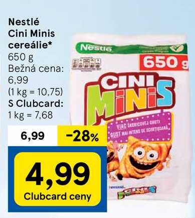 Nestlé Cini Minis cereálie, 650 g 