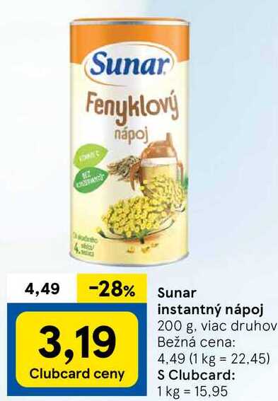 Sunar instantný nápoj, 200 g,