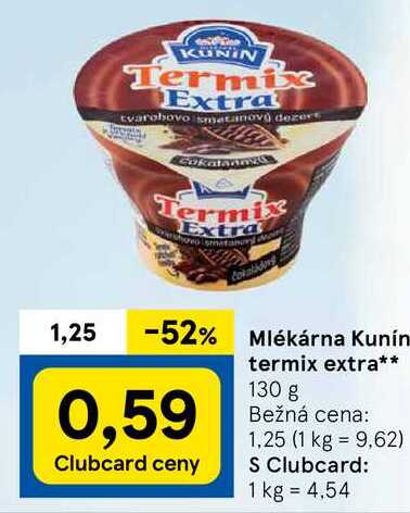 Mlékárna Kunín termix extra, 130 g 