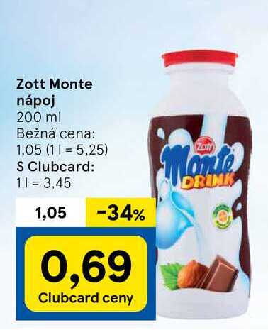 Zott Monte nápoj, 200 ml 