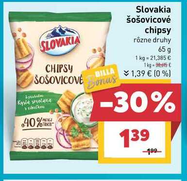 Slovakia šošovicové chipsy rôzne druhy 65 g 