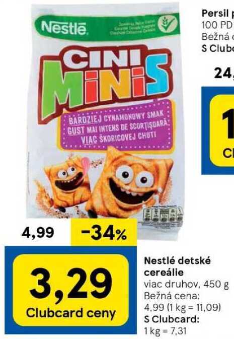 Nestlé detské cereálie viac druhov, 450 g 