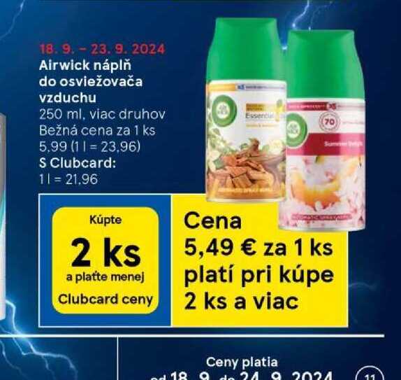 Airwick náplň do osviežovača vzduchu 250 ml, viac druhov 