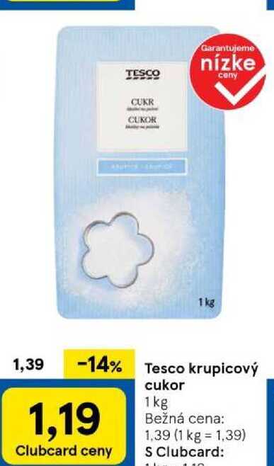 Tesco krupicový cukor 1kg