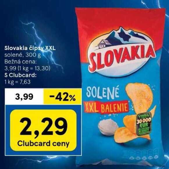 Slovakia čipsy XXL solené, 300 g 