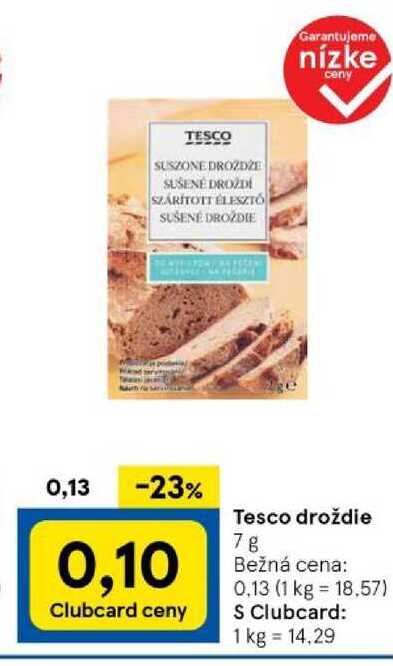 Tesco droždie 7 g 