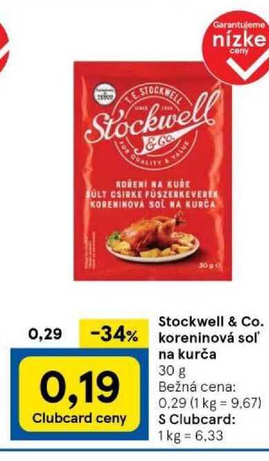 Stockwell & Co. koreninová soľ na kurča 30 g 