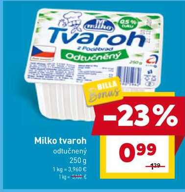 Milko tvaroh odtučnený 250 g 