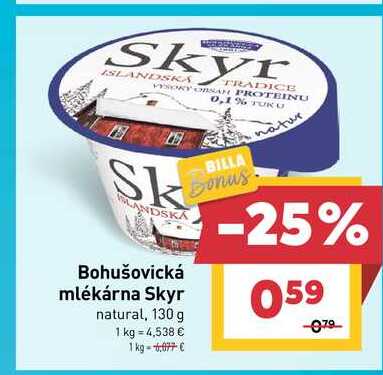 Bohušovická mlékárna Skyr natural, 130 g