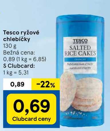 Tesco ryžové chlebíčky, 130 g