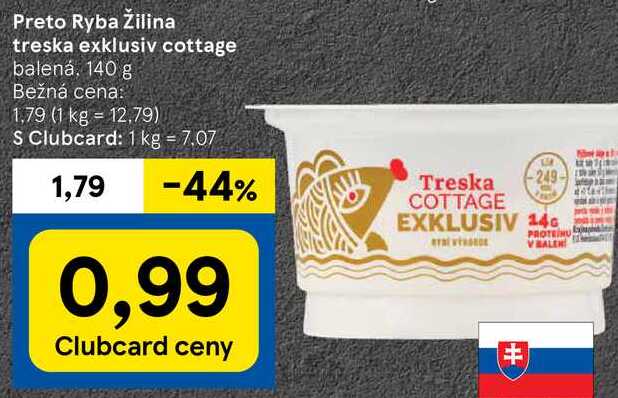 Preto Ryba Žilina treska exklusiv cottage, 140 g