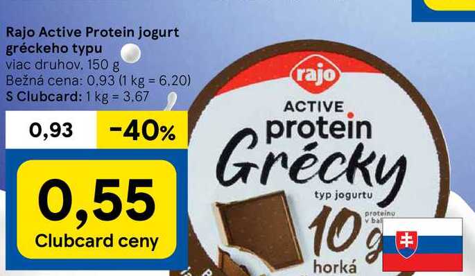 Rajo Active Protein jogurt gréckeho typu, 150 g v akcii