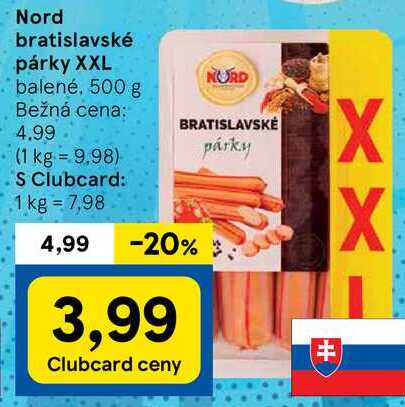 Nord bratislavské párky XXL, 500 g