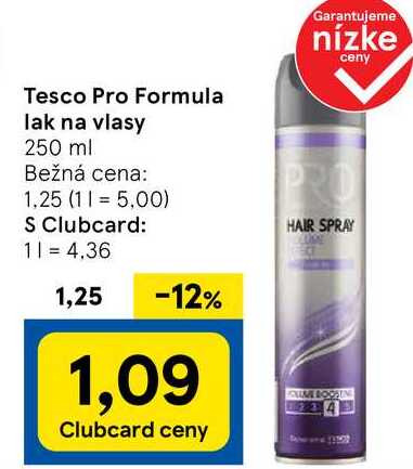 Tesco Pro Formula lak na vlasy, 250 ml