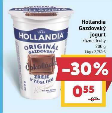 Hollandia Gazdovský jogurt rôzne druhy 200 g  v akcii