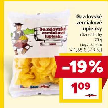 Gazdovské zemiakové lupienky rôzne druhy 70 g 