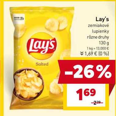 Lay's zemiakové lupienky rôzne druhy 130 g