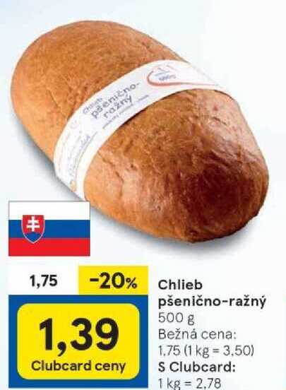 Chlieb pšenično-ražný, 500 g