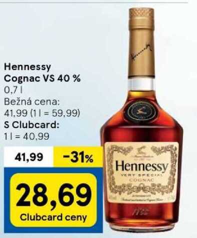 Hennessy Cognac VS 40%, 0,7 l