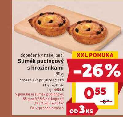 Slimák pudingový s hrozienkami 80 g  