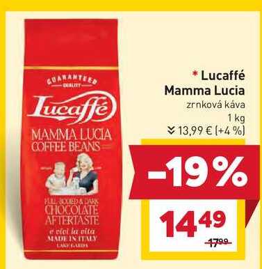 Lucaffé Mamma Lucia zrnková káva 1 kg  v akcii