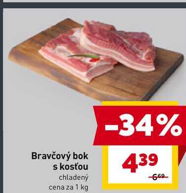 Bravčový bok s kosťou chladený cena za 1 kg