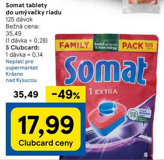 Somat tablety do umývačky riadu, 125 dávok