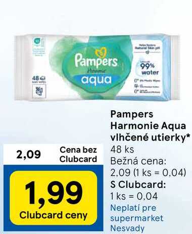 Pampers Harmonie Aqua vlhčené utierky, 48 ks