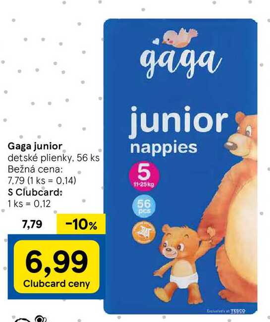 Gaga junior detské plienky, 56 ks