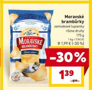 Moravské brambůrky zemiakové lupienky rôzne druhy 175g 